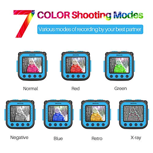 Kids Camera, iMoway Waterproof Video Cameras for Kids HD 1080P Kids Digital Cameras Camcorder with 16GB Memory Card and Card Reader (Blue) - Thumbnail 3