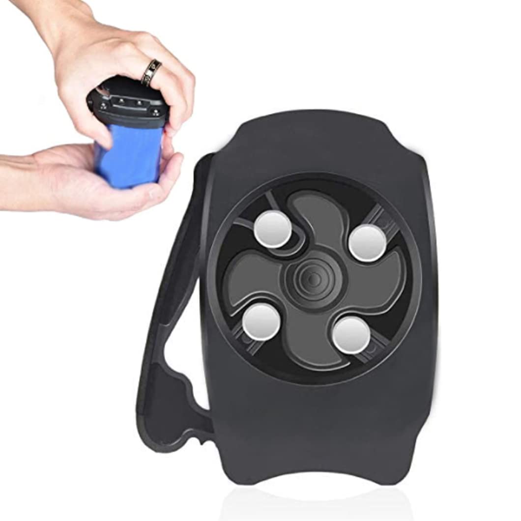 Nothers Topless Can Opener, Easy Safety, Effortless Manual Can Opener, Professional Open Jars, Easy to Carry, 4 Blade Steel, Black, Metal