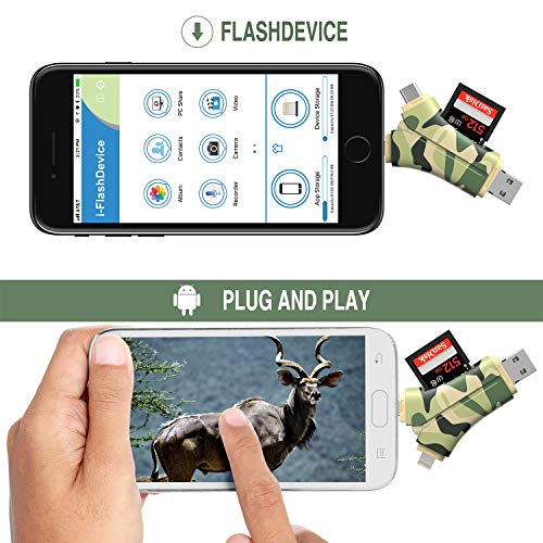 Ethinker Trail Camera Viewer 4 in 1 Game Camera Memory Card Reader