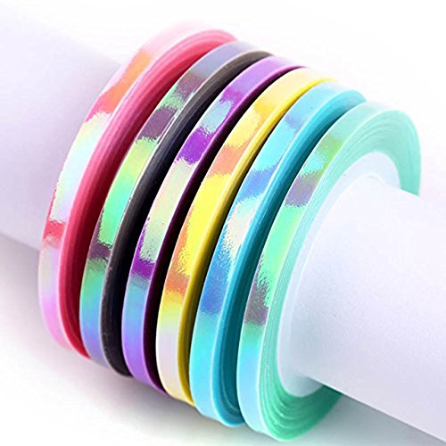 MEILINDS Nail Art Striping Tape Line Mermaid Candy Color 1mm 2mm 3mm Adhesive Sticker DIY Nail Manicure Tools Decals Decoration 18 PCS - Thumbnail 6