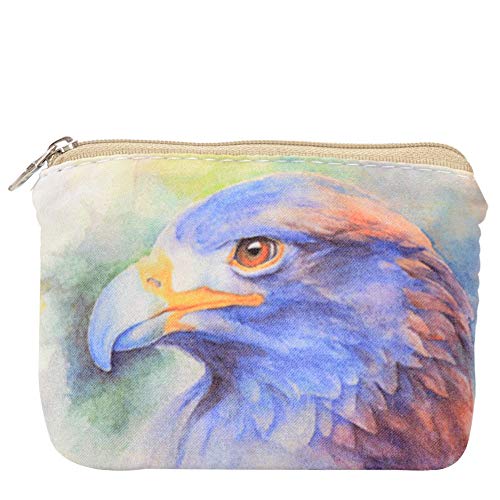 Women and Girls Cute Fashion Coin Purse Wallet Bag Change Pouch Key Holder (Oil Painting Eagle) - Thumbnail 7