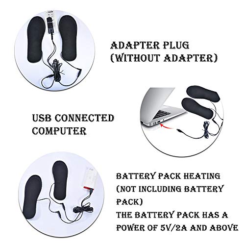 Heated Boot Insoles Velvet Surface Heated Insoles Battery Rechargeable Electric Heating Feet Warmer for Winter Skiing Walking Batteries Boot (B-for man)