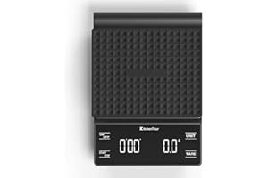 KitchenTour Coffee Scale with Timer 3kg/0.1g High Precision Pour Over Drip Espresso Scale with Back-Lit LCD Display (Batterie