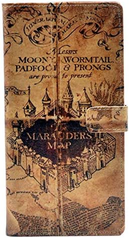 The Marauder's Map Magic World Vintage Retro Pattern Leather Wallet Credit Card Holder Pouch Flip Stand Case Cover for Samsung Galaxy Note 9