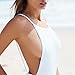 Zero City Women Swimsuit One-Piece Sexy Backless Monokini Bathing Suit Straps White L