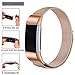Hotodeal Compatible Fitbit Charge 2 Bands, Band Milanese Loop Stainless Steel Magnet Metal Replacement Bracelet Strap, Wristbands Accessories for Women Men, Rosegold
