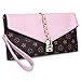 Women Flower Designer Evening Clutch Crystal Evening Handbag with Lock (Pink)