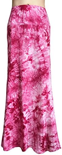 YiLiQi Women's Fashion Multicolored Print Basic High Waist Maxi Skirt - Long Skirt