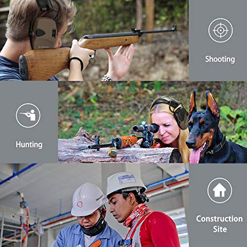 ZOHAN EM054 Electronic Shooting Ear Protection, Noise Reduction Hearing
