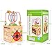 Amagoing 6-in-1 Activity Cube Multifunction Bead Maze Roller Coaster Classic Wooden Educational Toys for Kids
