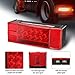 AMBOTHER Submersible Trailer Light Kit Tail Stop Brake License-Plate Turn Running Marker Lights Rectangular Low Profile Light for RV Boat Truck Marine Universal Red DC12V,2PCS,3 Year Warranty