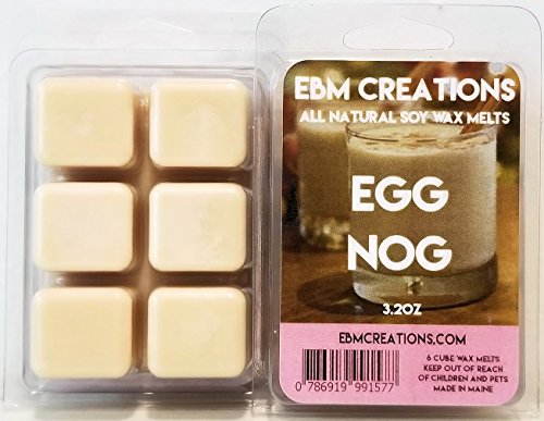 Egg Nog - Scented All Natural Soy Wax Melts - 6 Cube Clamshell 3.2oz Highly Scented!