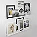 Wallniture Boston 46 Inch White Wall Shelf for Picture Frames, Narrow Picture Ledge Shelf for Wall Decor, Wood