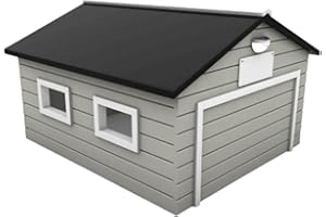 AUTO-MOW My Robot Home Plus (White & Grey) Robotic Lawnmower Garage Storage Shed 43x37x29 Inches - Fits 90 Percent of All Robotic Mowers - Compatible with Luba 2 - RTK Ready