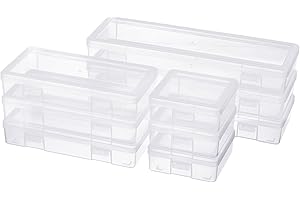 Naivees Multi-size Storage Containers with Latching Lid 3 Pack Small,Medium and Large Plastic Storage Box for Office,Beauty,Clear