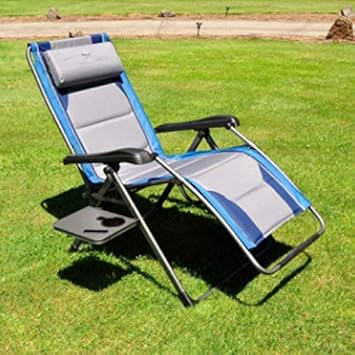 Westfield Zero Gravity Folding Camping Lounger With Side Table For Drink And Accessories A Relaxing Rest Chair Suitable Anywhere Camp Under The Sun