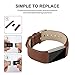 iGK Leather Replacement Bands Compatible for Fitbit Charge 2, Genuine Leather Wristbands Coffee Brown