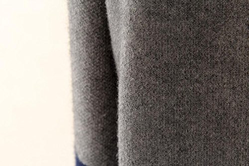 PHOTNO Warm Jackets Women Long Cardigans Color Block Open Front Long Sleeve Knit Cardigan Sweater Tunic Shirts (Navy) - Thumbnail 7