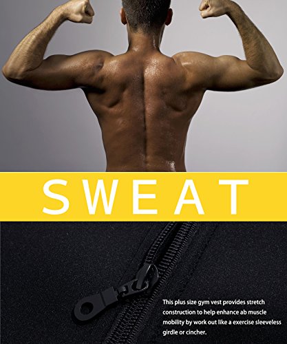 image for Junlan Men Hot Neoprene Workout Sauna Tank Top Zipper Waist Trainer Ve