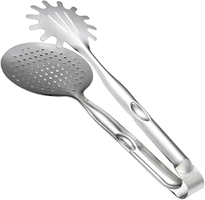 SUPARO Kitchen Food Tongs, Stainless Steel Multifunctional Cooking Oil-Frying Filter Clip Grilling Food Strainer Tongs for Steak Bread Noodles Salad