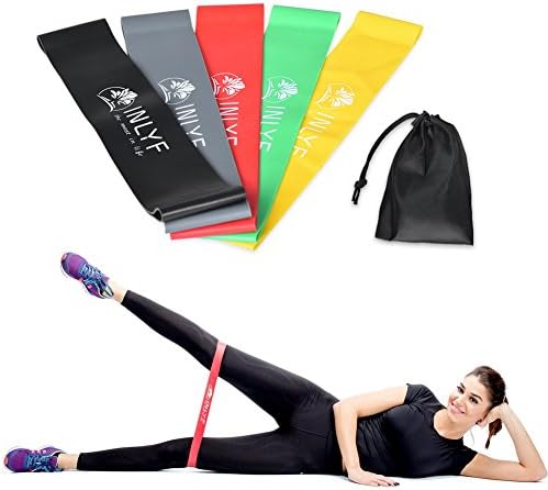 INLYF Resistance Loop Bands Set, Exercise Stretch Band for Home Fitness and Yoga, Set of 5