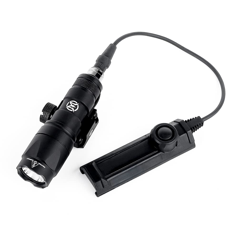 SBGJMY M300A Tactical Torch Flashlight,600 Lumens LED Hunting Torch with Dual Function Pressure Switch,Tactical Scout Light with Quick Release Mount for 20mm Picatinny Rail System (Black)
