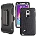 Galaxy Note 4 Case Heavy Duty,Harsel Defender Bumper Shockproof Dustproof Dropproof 3 Layer Rugged Protective Shell Case w/ Built-in Screen Protector & Belt-clip for Samsung Galaxy Note 4 (Black)