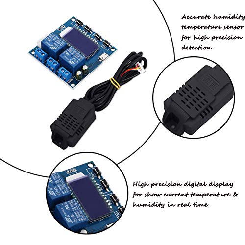 Iceyon Humidity Temperature Controller Module DC 12V Display Digital Thermostat Humidistat Controller Automatic Constant Temperature and Humidity Controller with SHT20 Sensor and Dual Relay Outputs - Thumbnail 7