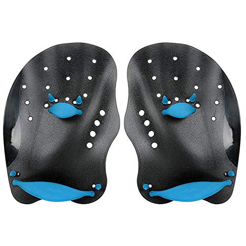 Joso Swim Paddles, Hand Fin with Adjustable Strap, Swimming Paddles Swimming Training Aid Improve Swimming Speed for Man & Women (Black)