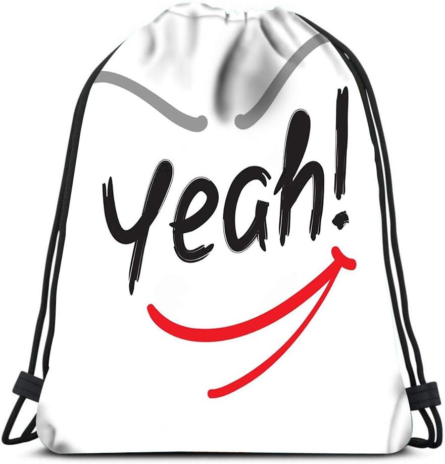 Drawstring Backpack Yeah Quote Inspiration Element Laundry Bag Gym Yoga Bag