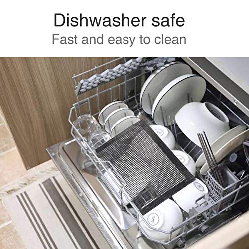 BBQ Mesh Bag + Solid Grill Bag Non Stick PTFE Toaster Oven Grilling Baking Pocket Sheet for Outdoor Picnic Barbecue Dehydrator Fruit Dryer Mesh