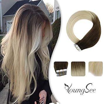 Youngsee 24 Ombre Human Hair Extensions Tape In Remy Human Hair