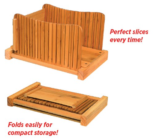 DB-Tech Bamboo Wood Compact Foldable Bread Slicer