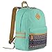 Plambag Canvas Backpack Set 3 Pcs, Casual Lightweight School Backpack for Women Teen Girls Water Blue
