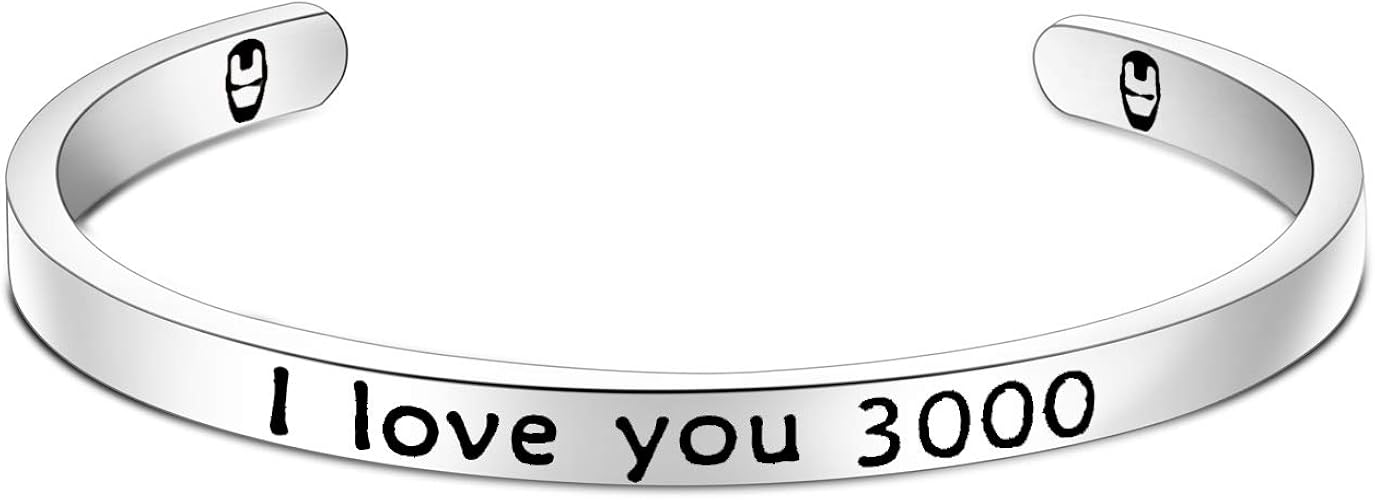 Amazon Com Ensianth I Love You 3000 Cuff Iron Man Inspire Gift