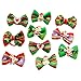PET SHOW Christmas Pet Dog Hair Bows W/Rubber Bands Xmas Cat Puppy Grooming Accessories One Layer Pack of 20