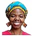Turquoise Dashiki African Dashiki Print Ankara Modu Hat Pre-tied Head wrap