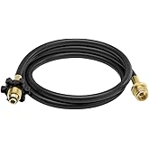 10 ft Buddy Propane Hose Assembly with Swivel 1 in - 20 Male Throwaway Cylinder Thread x Excess Flow Soft Nose P.O.L. with Ha