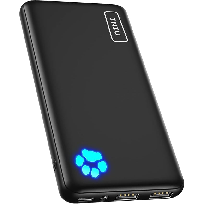 INIU Power Bank, 10000mAh Ultra Sottile & Leggero Ricarica Rapida Powerbank
