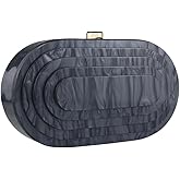 GSYPS Acrylic Evening Clutch Bag for Women Shell Shape Shoulder Crossbody Bag Glitter Marble Purse Handbag