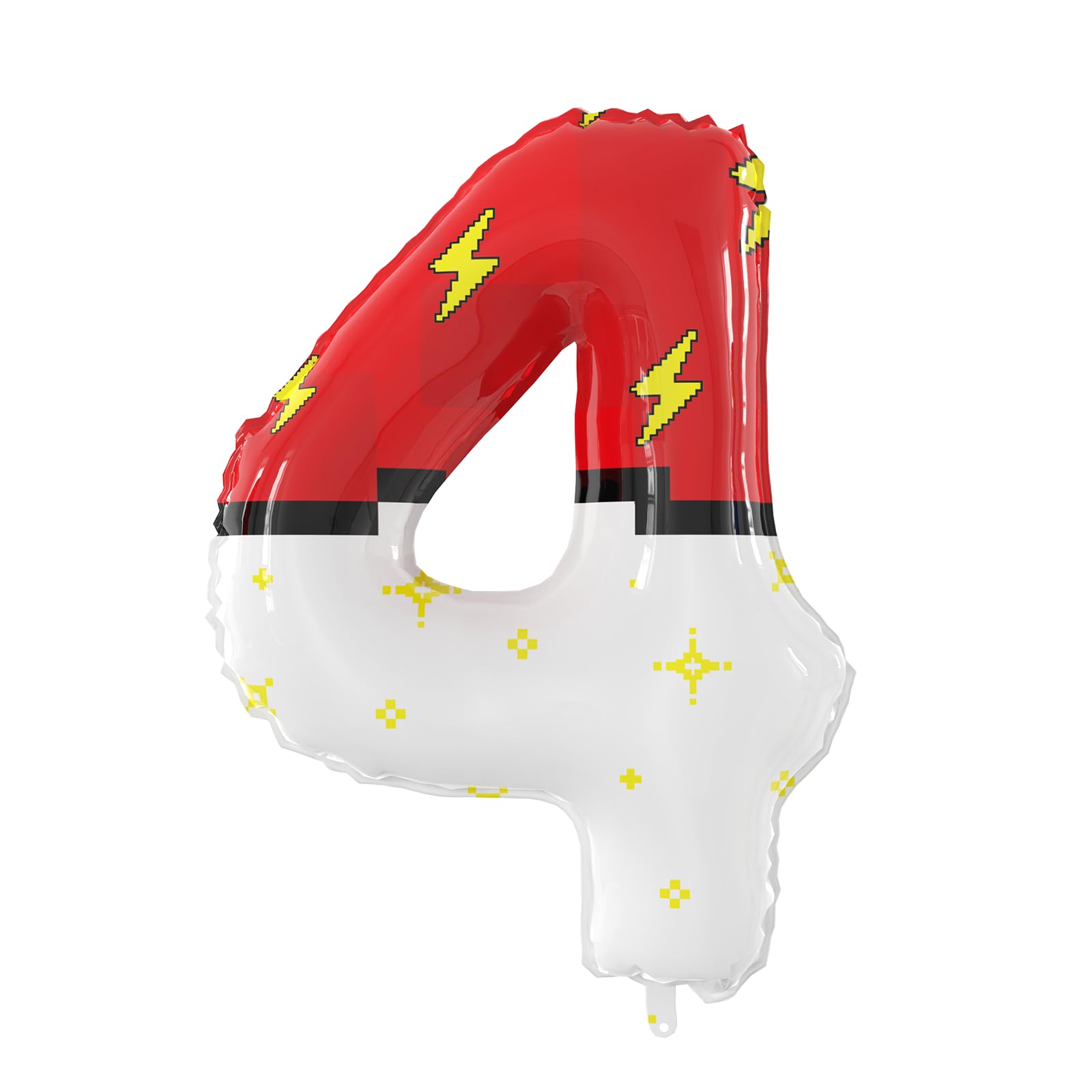 40 Inch Giant Red and White Cartoon Theme Number Foil Balloons - Large Number 4 Balloons Animation for Kids' Birthday Anniversary Party Decorations Supplies (Numbers 0-9 Available)