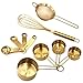 Homestia 10PCS Gold Measuring Spoons and Cups Set, Stainless Steel, Kitchen essentials for Cooking and Baking, Measurements for Dry & Liquid Ingredients