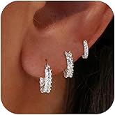 VIROMY VIROMY Gold/Silver Hoop Earrings for Women Trendy,14K Real Gold Plated Cute Stud Earrings Small Huggie Hoop Earrings non tarnish Jewelry for Women