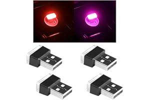 XINLIYA 4PCS USB LED Car Interior Atmosphere Lamp, Plug-in Mini Portable 5V Vehicle Ambient Night Light, Automotive Trunk Int