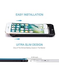 kujian iPhone 7 Plus Batería Caso Heavy Duty externo Caso Carcasa con Bumper TPU Rugged Juice Pack completo de protección de carga para el iPhone de Apple 7 6 6S & Plus
