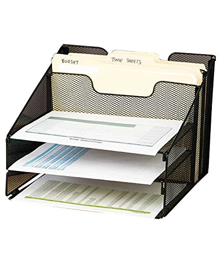 Vanra metal mesh desktop file sorter organizer desk tra…