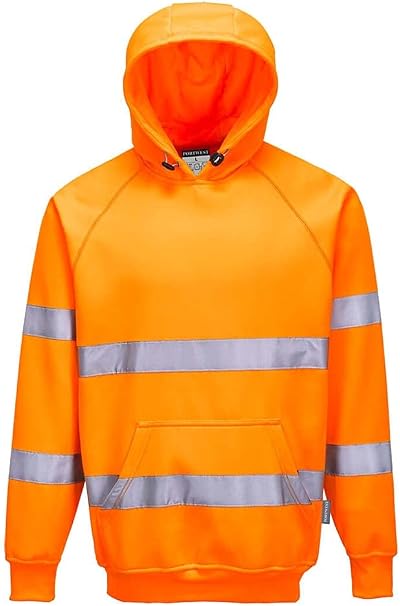 Portwest B304 Hi Vis Mens Hoodie Reflective Pullover Orange 2XL