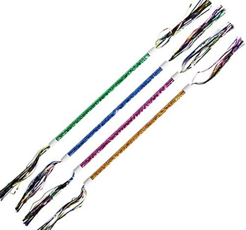 6 Tinsel Batons Glitter Toys Birthday Party Favors Twirling Twirl