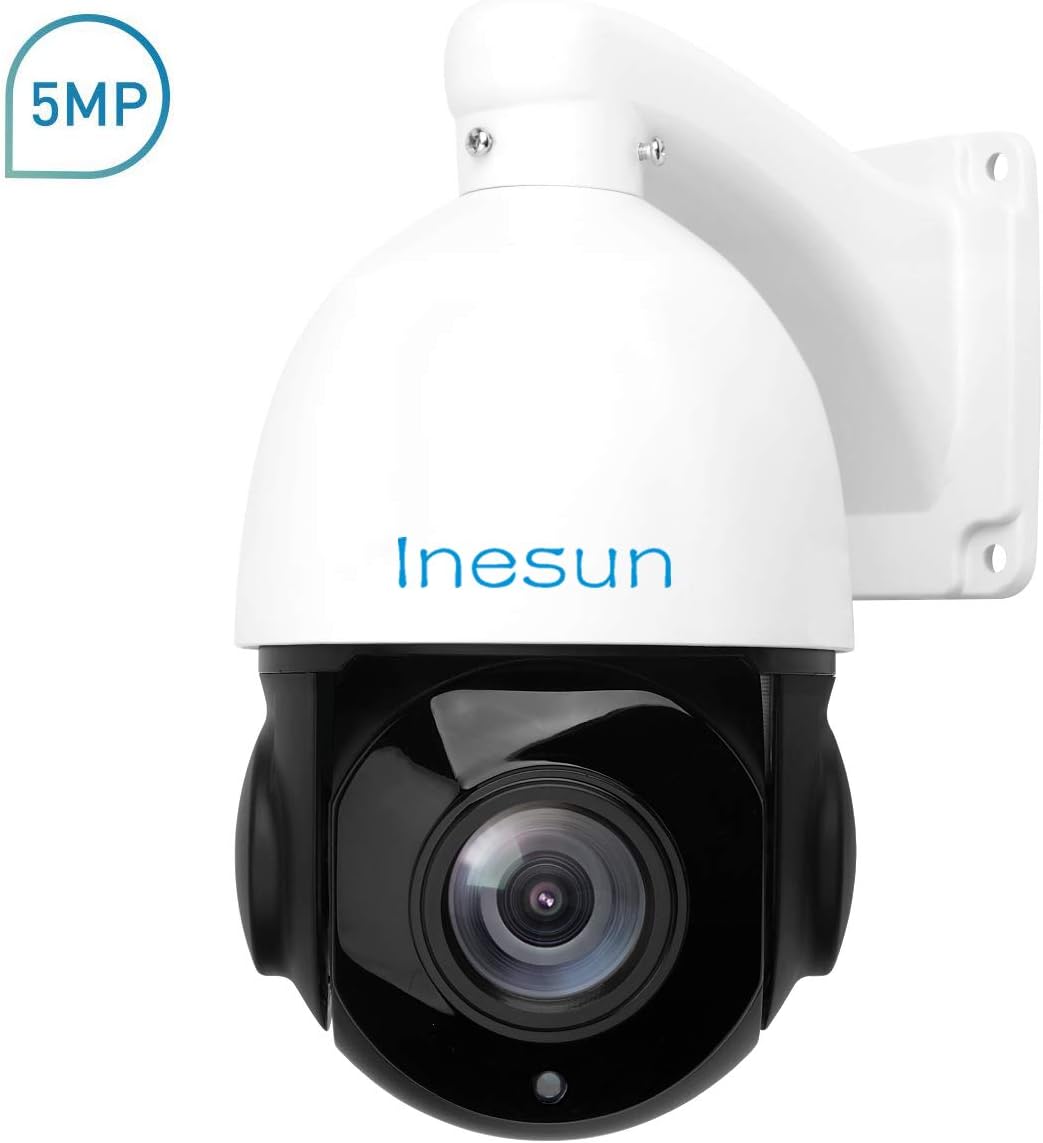 Inesun 5MP Wired CCTV Security Camera, 5 Megapixel HD 2688x1944p 18X Optical Zoom 4-in-1 Hybrid TVI/AHD/CVI/CVBS Video Surveillance System, Mini IP66 Waterproof Outdoor IR Camera Support Onvif