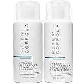 Peter Coppola a-Keratin Hydrating & Repairing Shampoo and Conditioner Duo - Strengthen and Repair Damaged Hair - Nourishes for Soft, Shiny Hair 10 oz